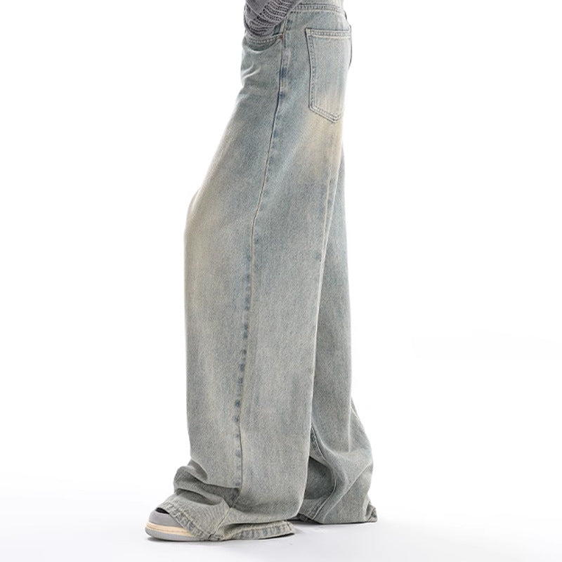 Jeans larghi lavati in stile retr?