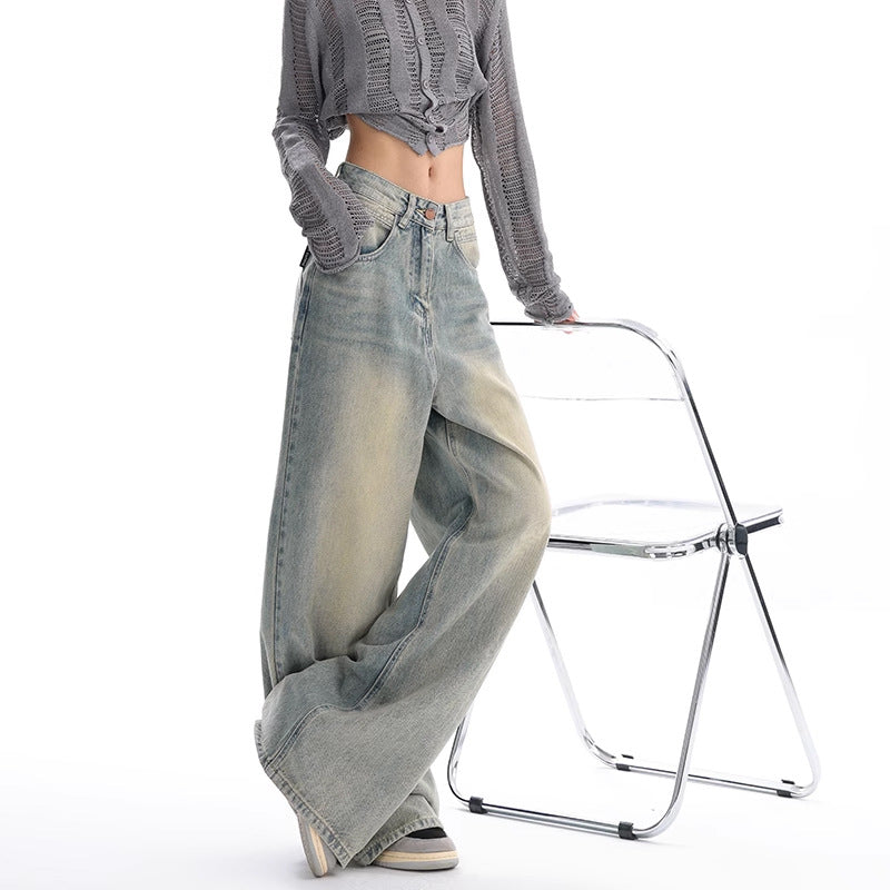 Jeans larghi lavati in stile retr?