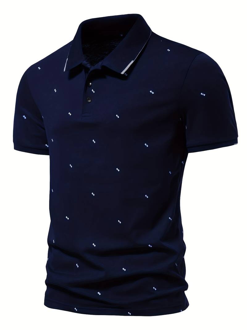 Polo con revers e fantasia puntinata