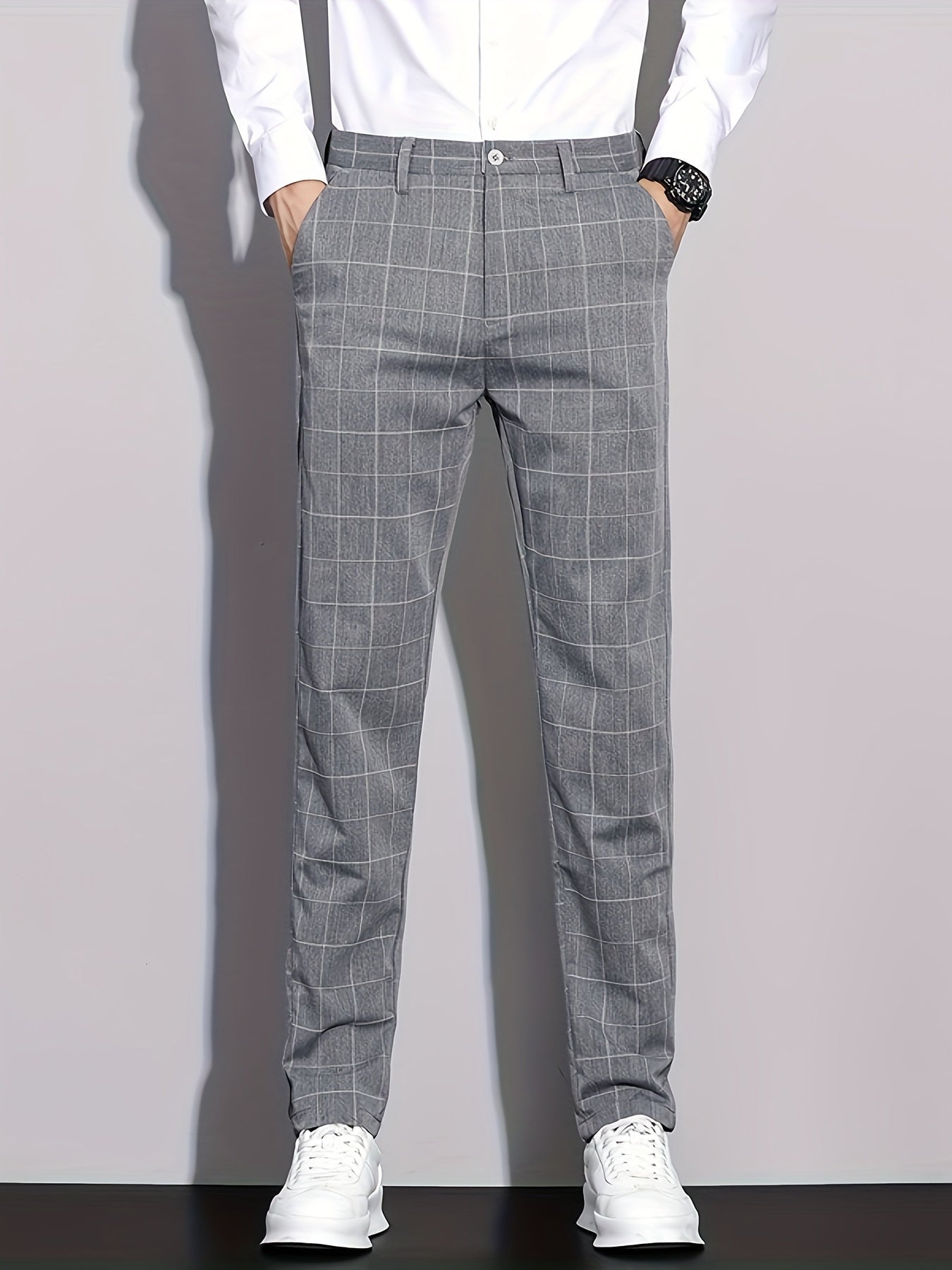 Pantaloni da uomo a quadri retr?