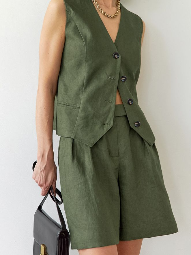 Camicia western verde e set corto