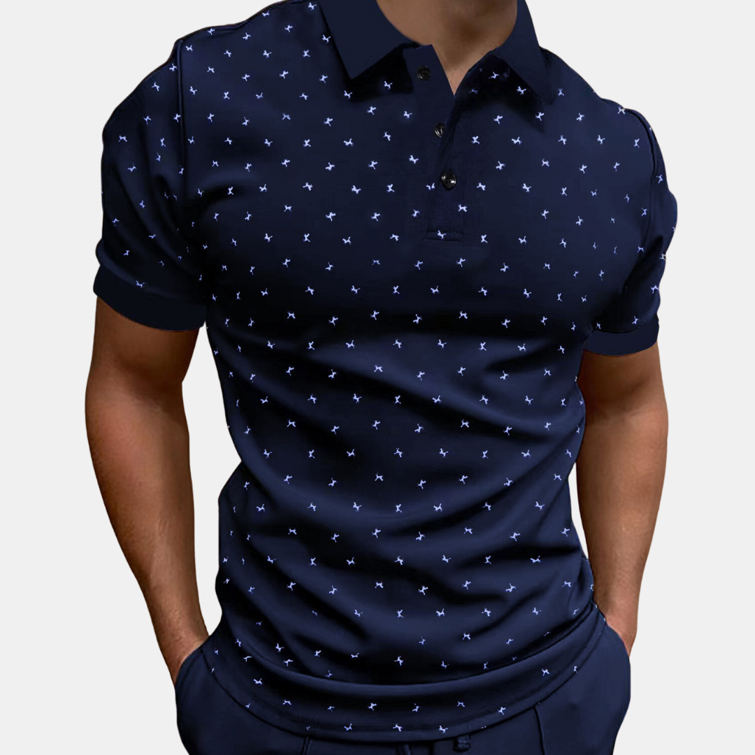 Polo casual da uomo con stampa