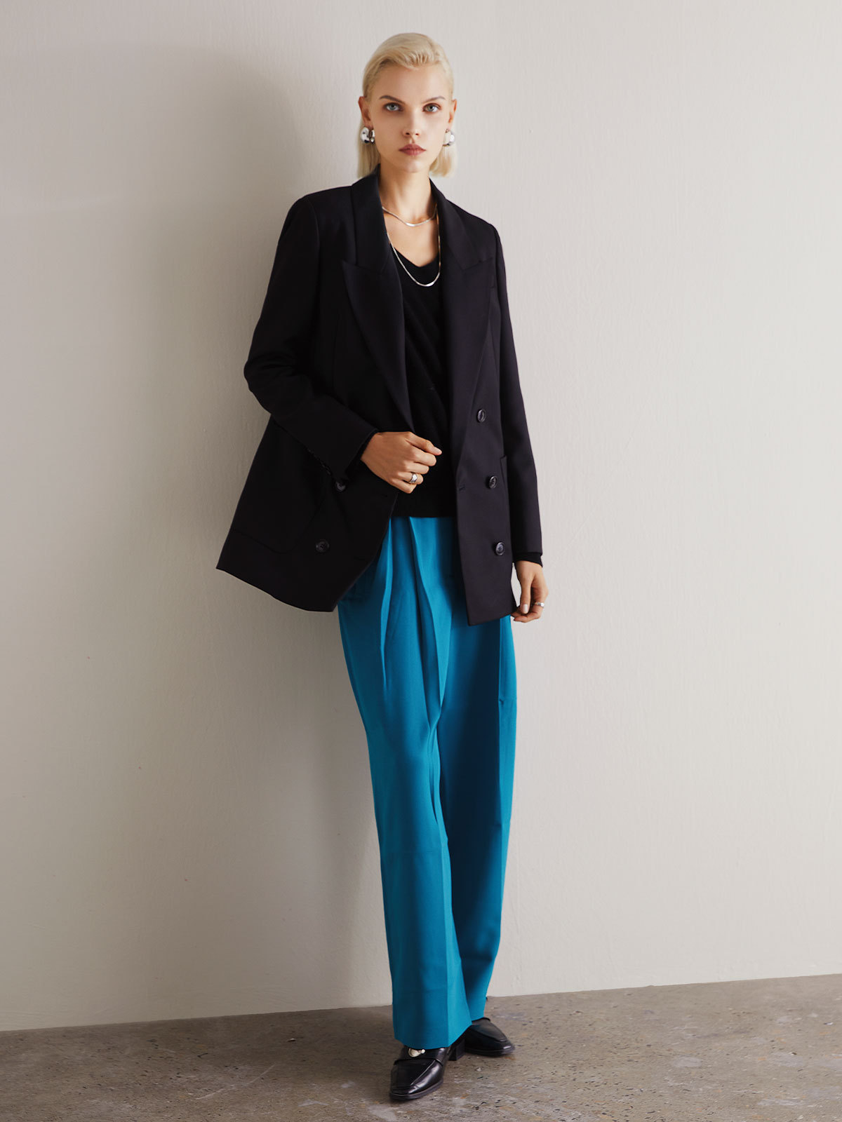 Giacca blazer da donna in twill di lana