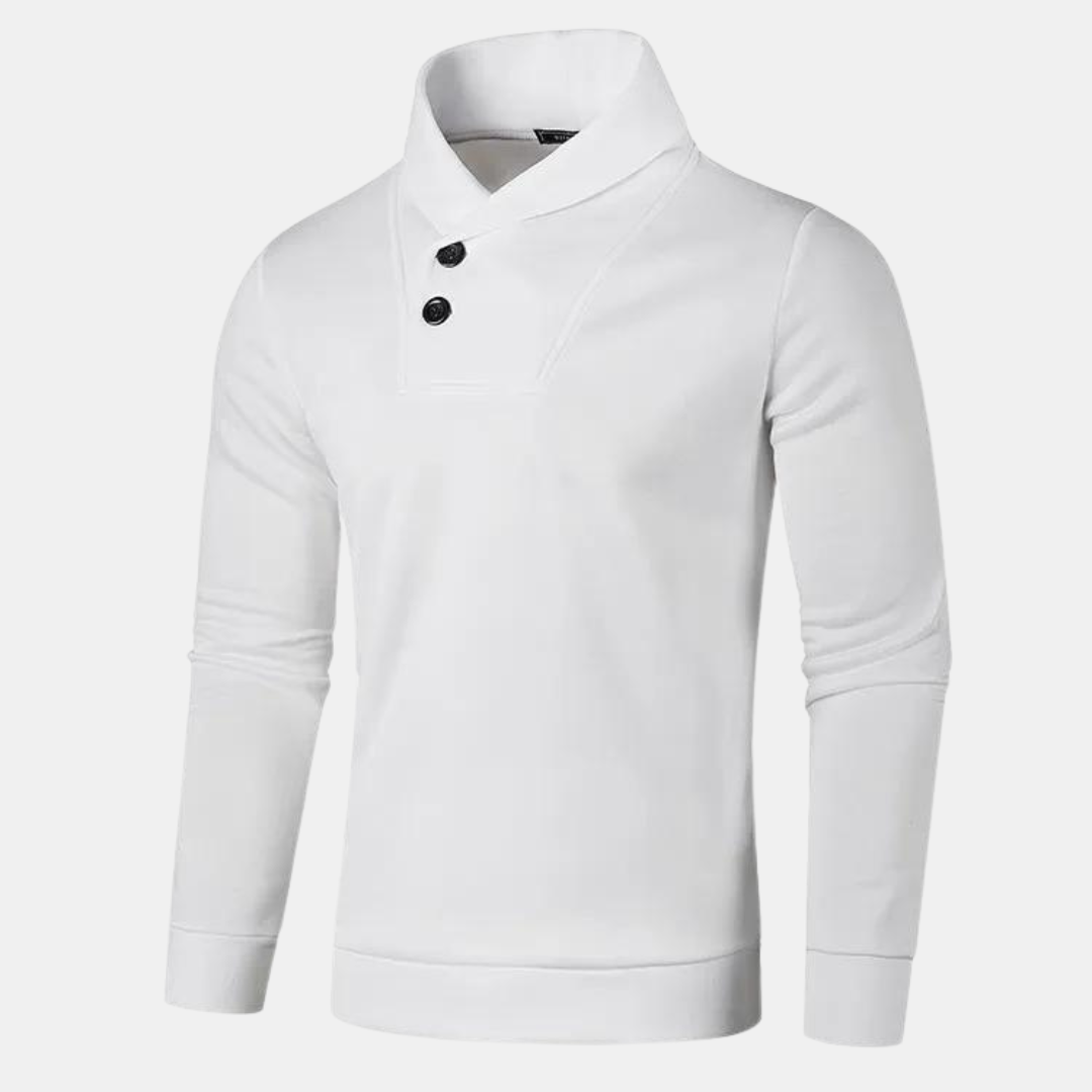 Maglione casual con mezzo dolcevita