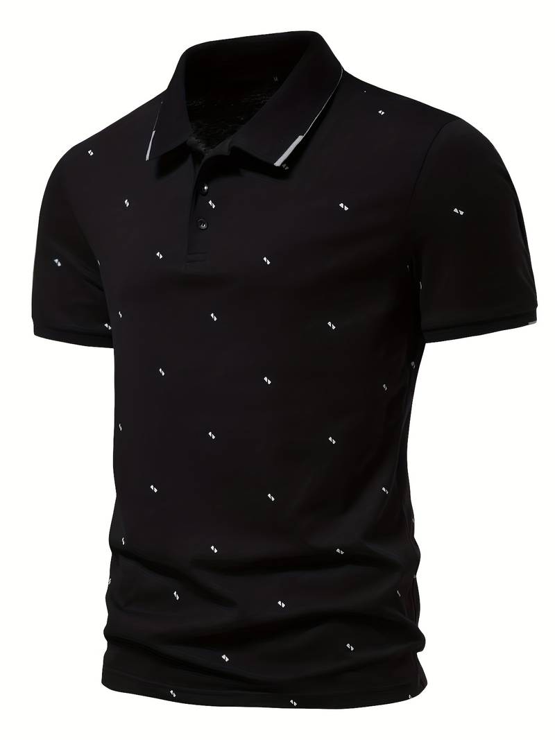 Polo con revers e fantasia puntinata