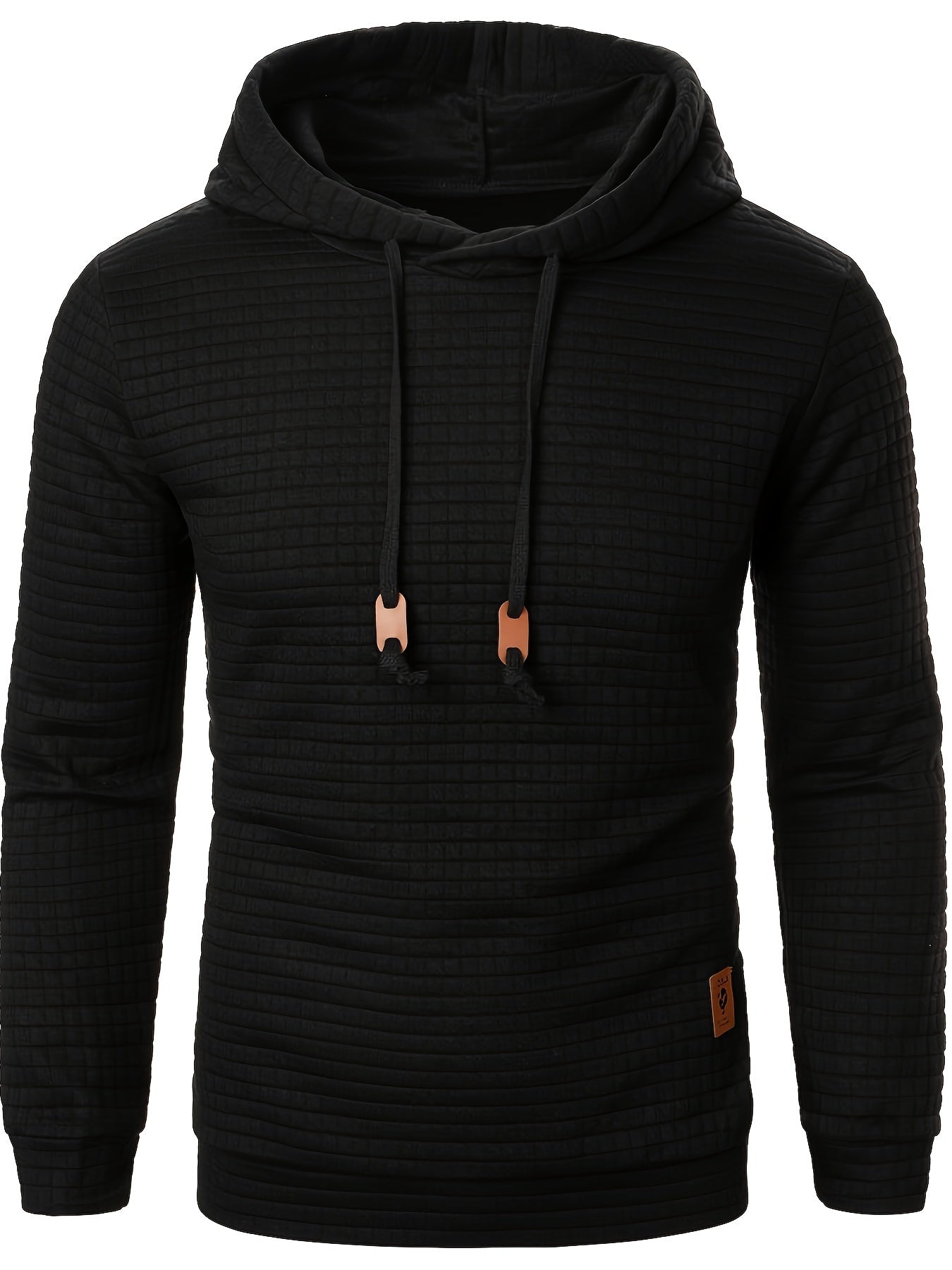 Comoda felpa con cappuccio a maniche lunghe con motivo waffle