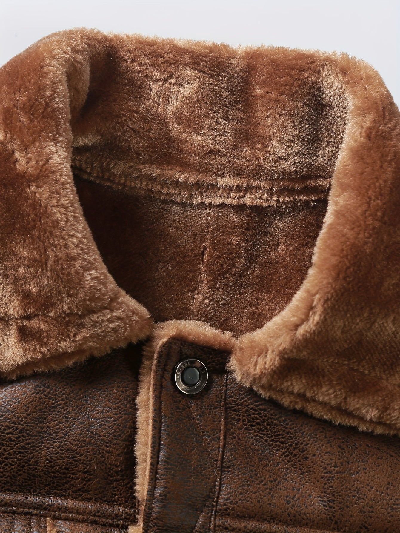 Giacca in pile da uomo in ecopelle