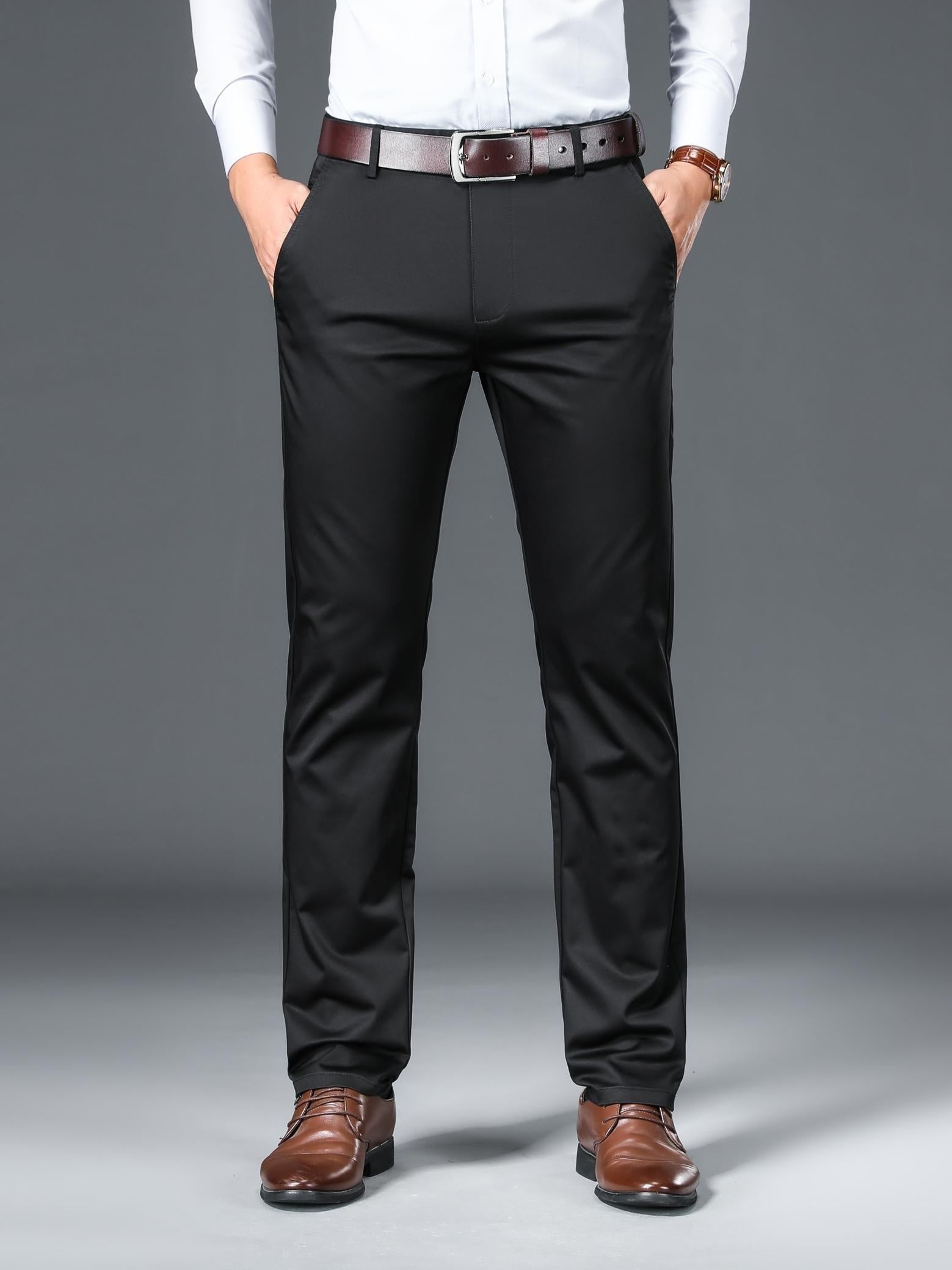 Pantaloni classici da uomo leggermente elasticizzati