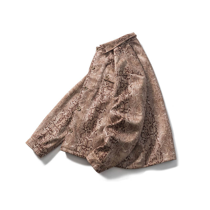 Giacca leggera in pelle scamosciata marrone