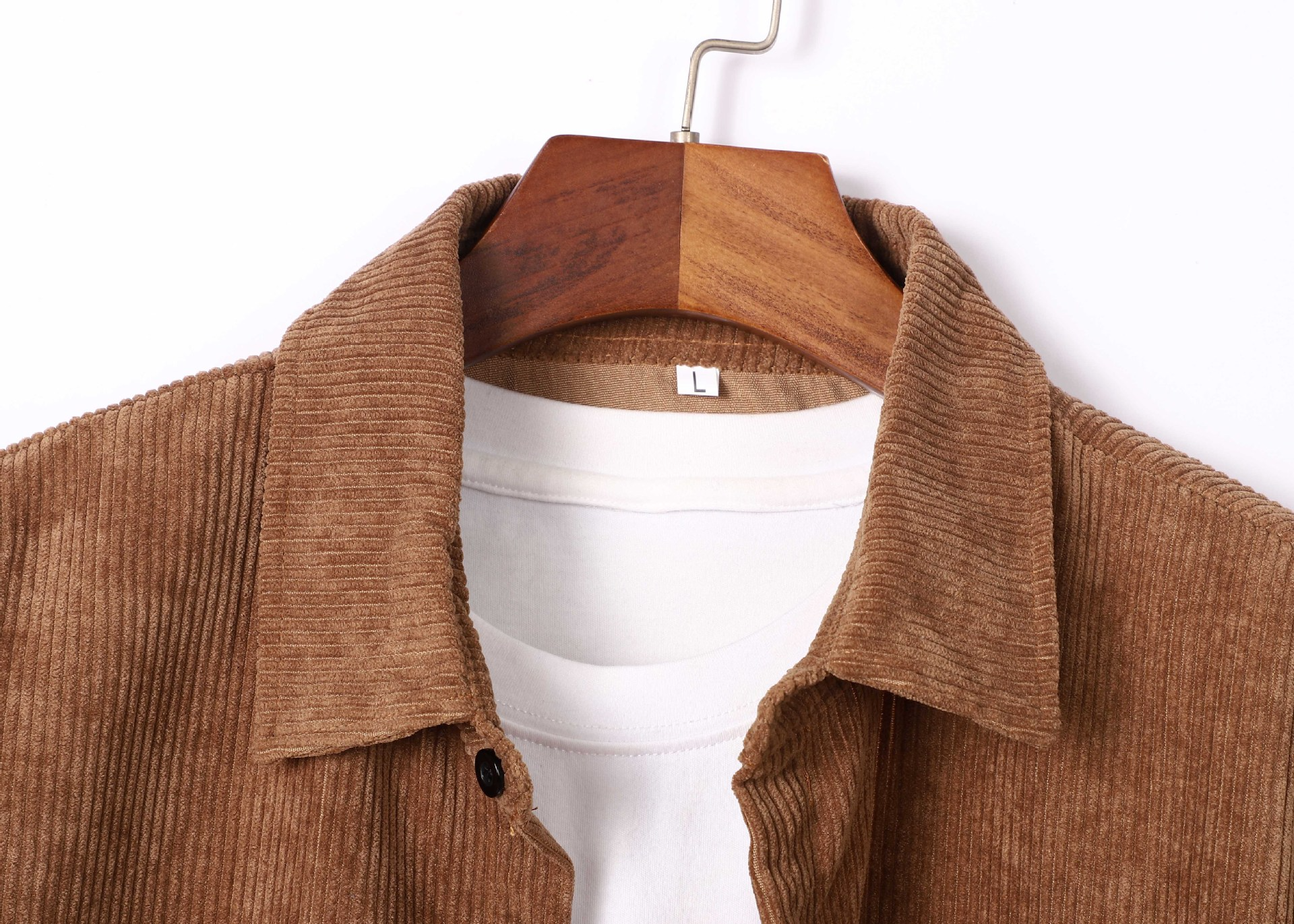 Camicia in velluto a coste con maniche lunghe