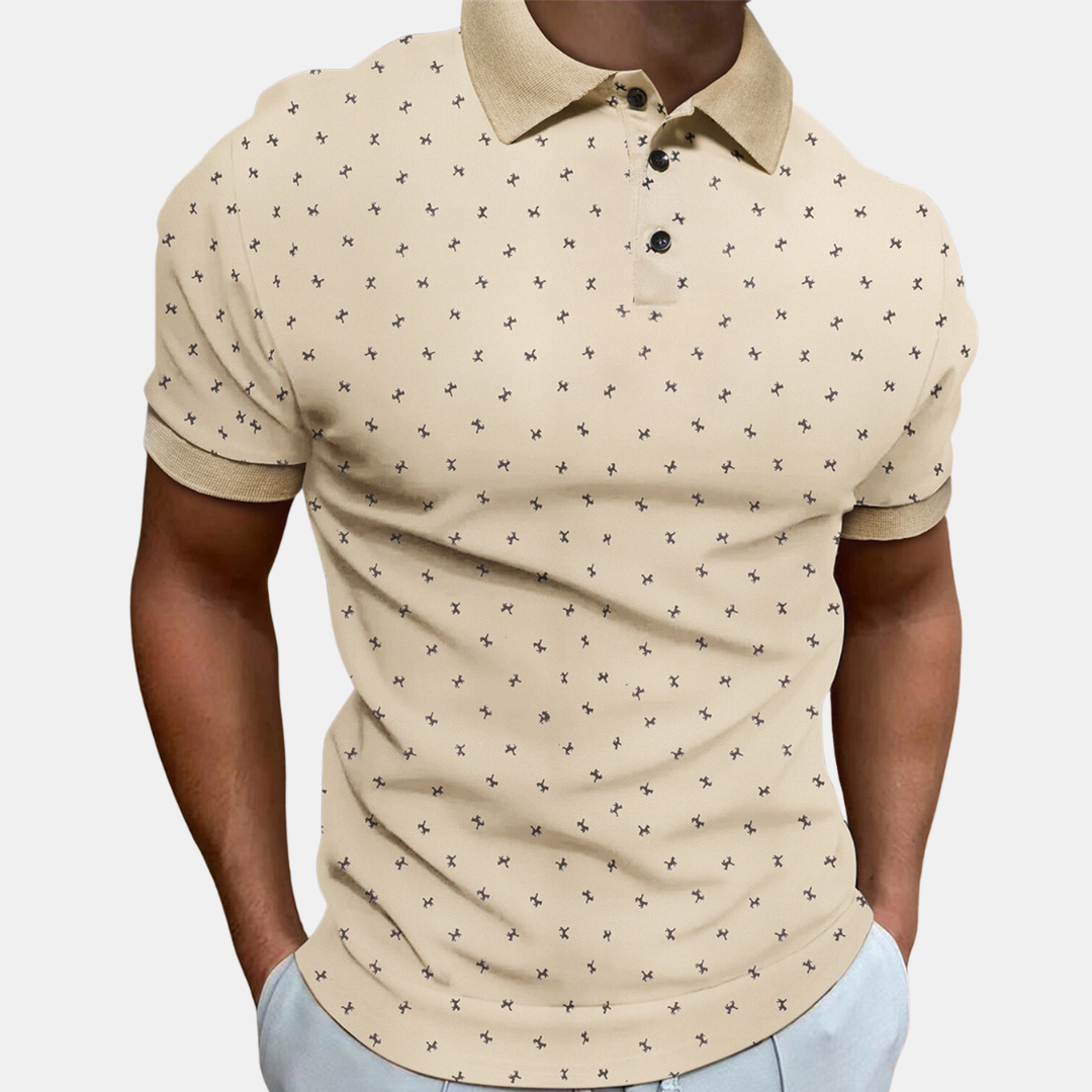 Polo casual da uomo con stampa