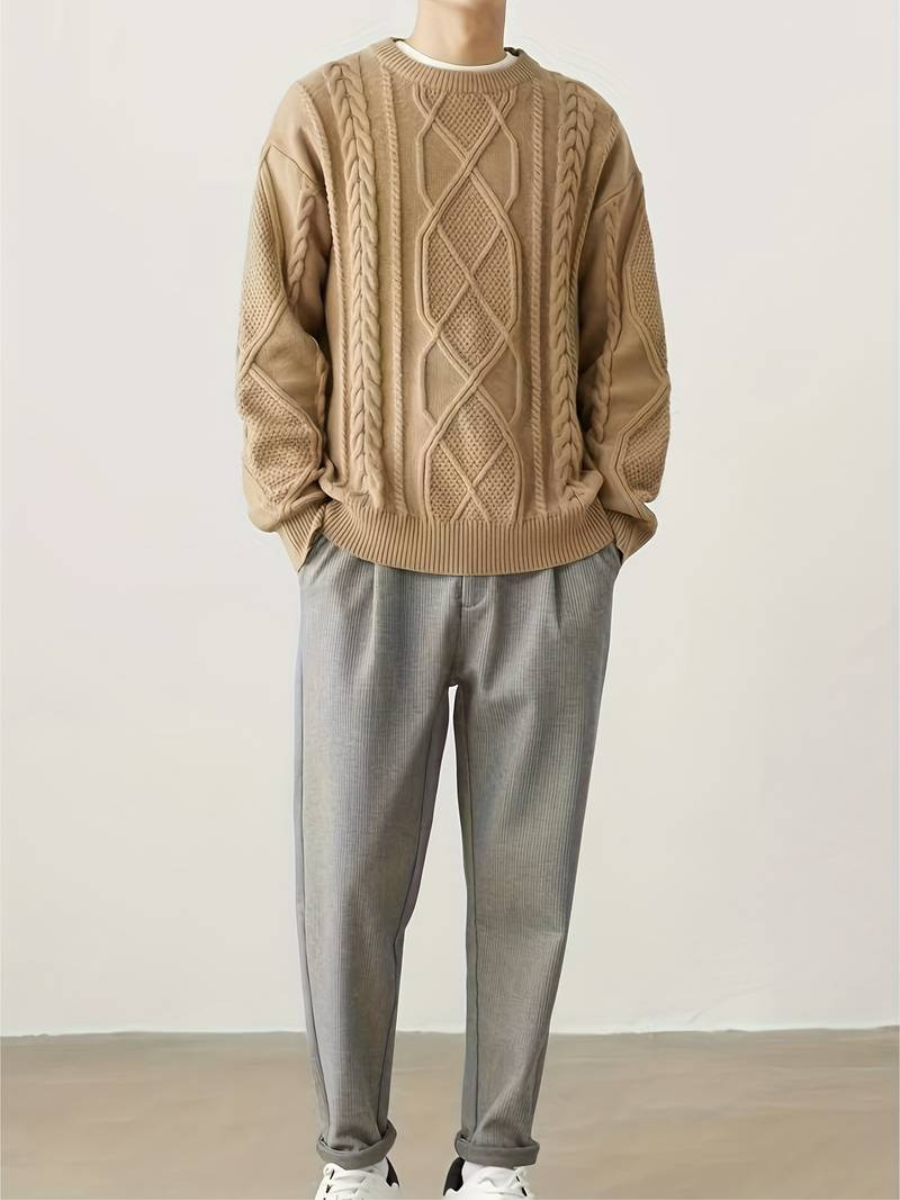 maglione lavorato a maglia foderato