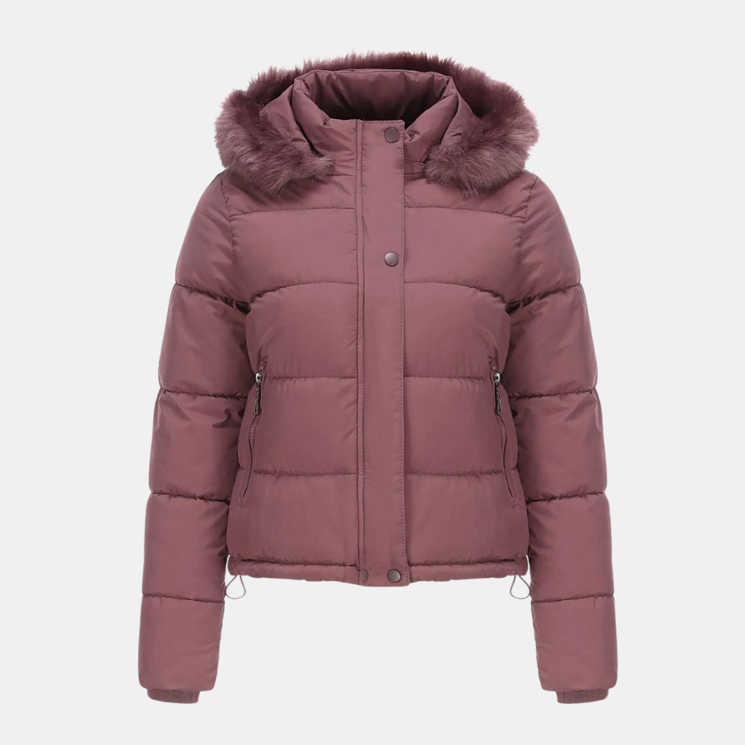 Giacca da donna in lana con cappuccio