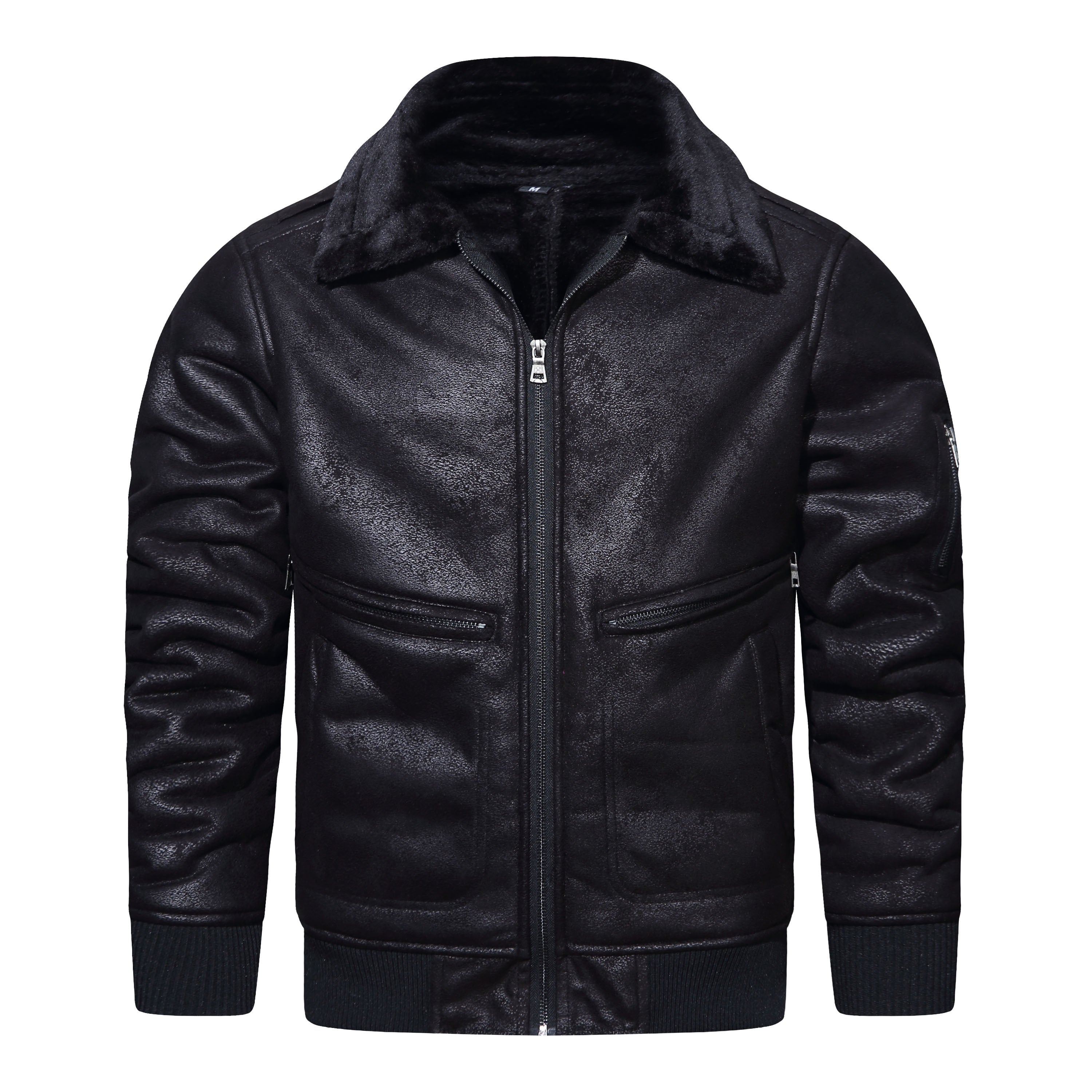 Calda giacca in pelle PU in pile