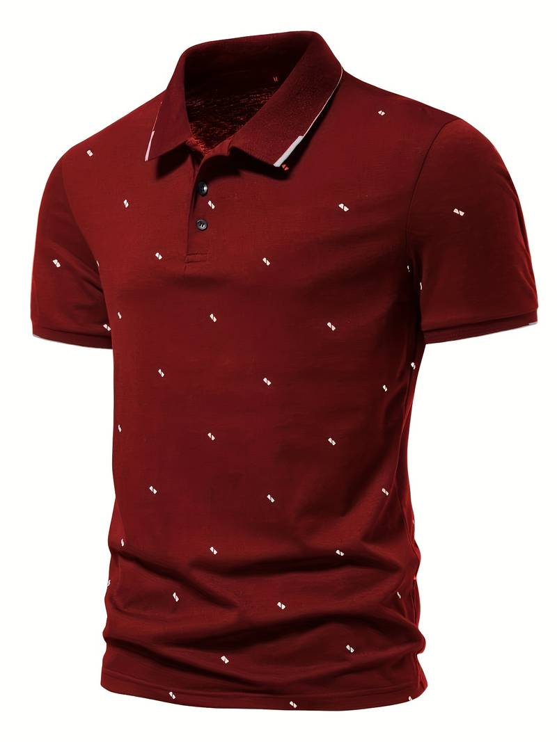 Polo con revers e fantasia puntinata