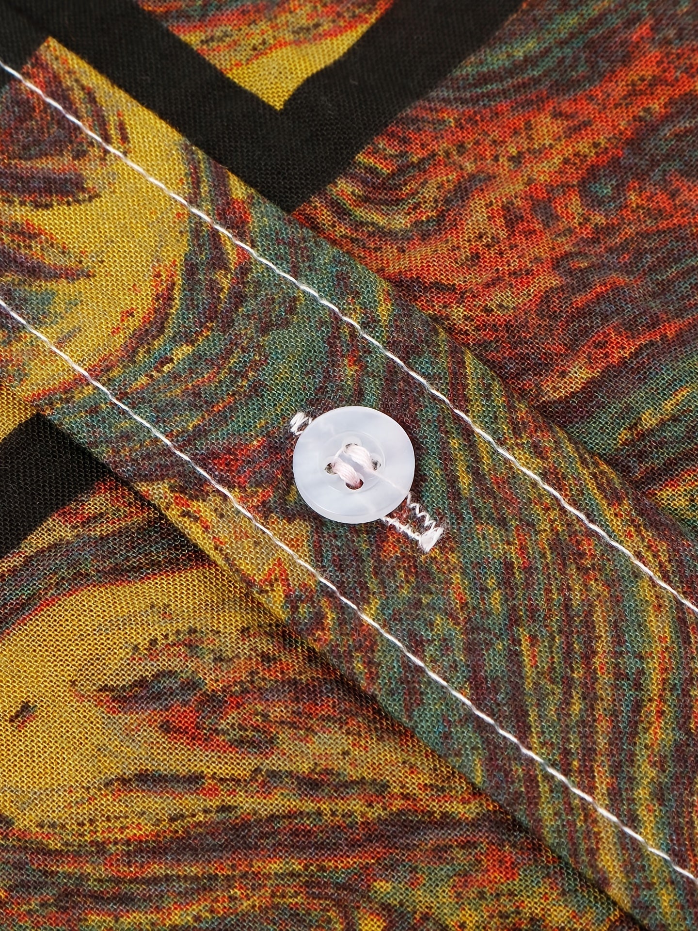 Camicia in cotone con grafica quadrata e maniche corte per l'estate