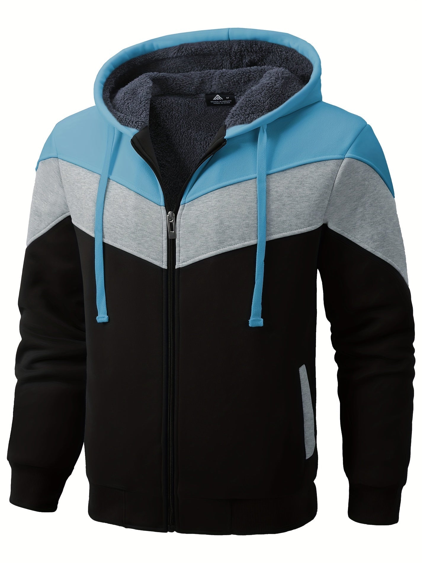 Felpa con cappuccio versatile in pelliccia da uomo