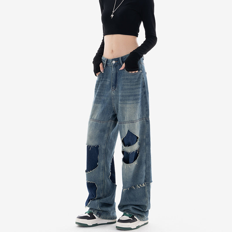 Jeans larghi strappati