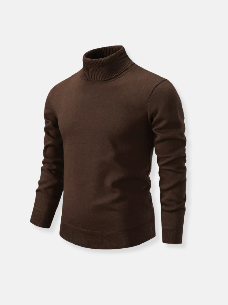 Maglione dolcevita setoso realizzato al 100% in lana