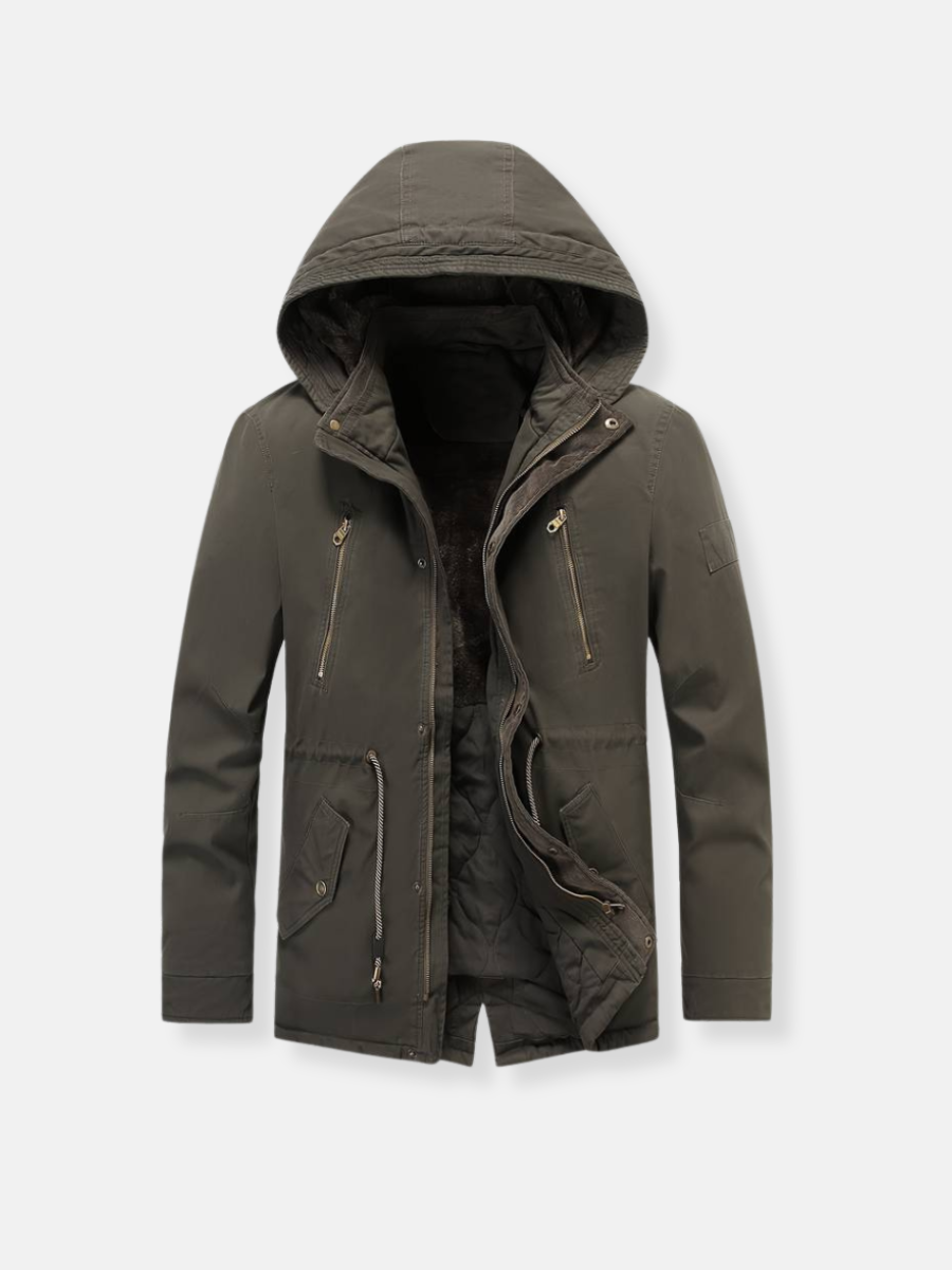 giacca in pile con cappuccio