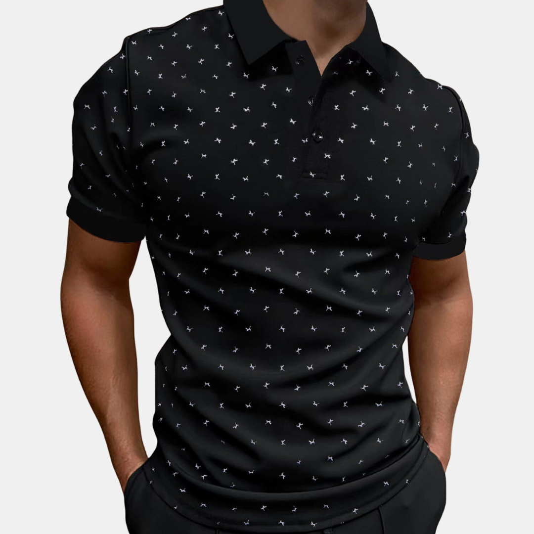 Polo casual da uomo con stampa