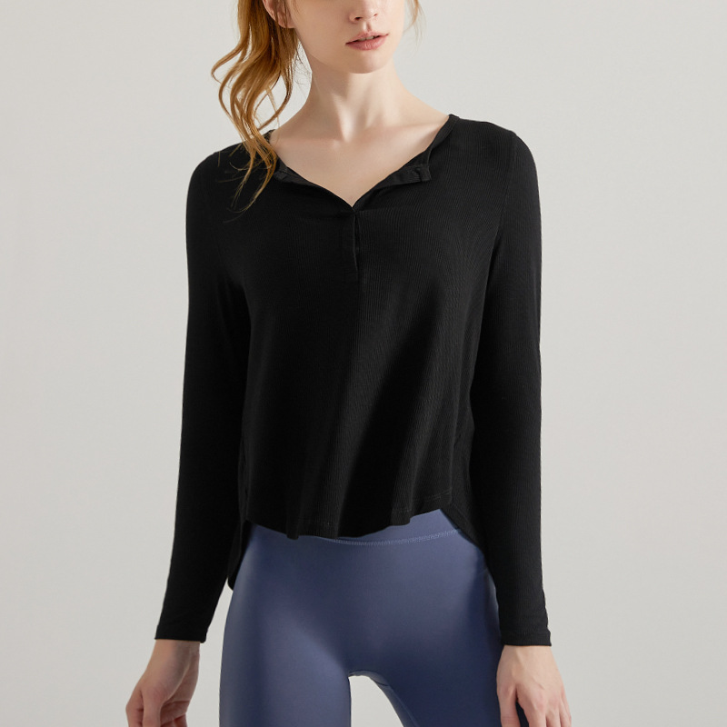 T-shirt sportiva da donna a maniche lunghe dalla vestibilit? ampia