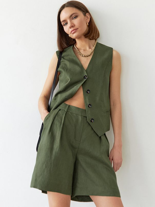 Camicia western verde e set corto