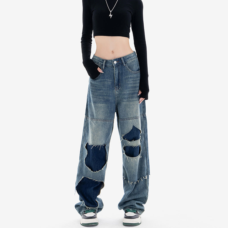 Jeans larghi strappati