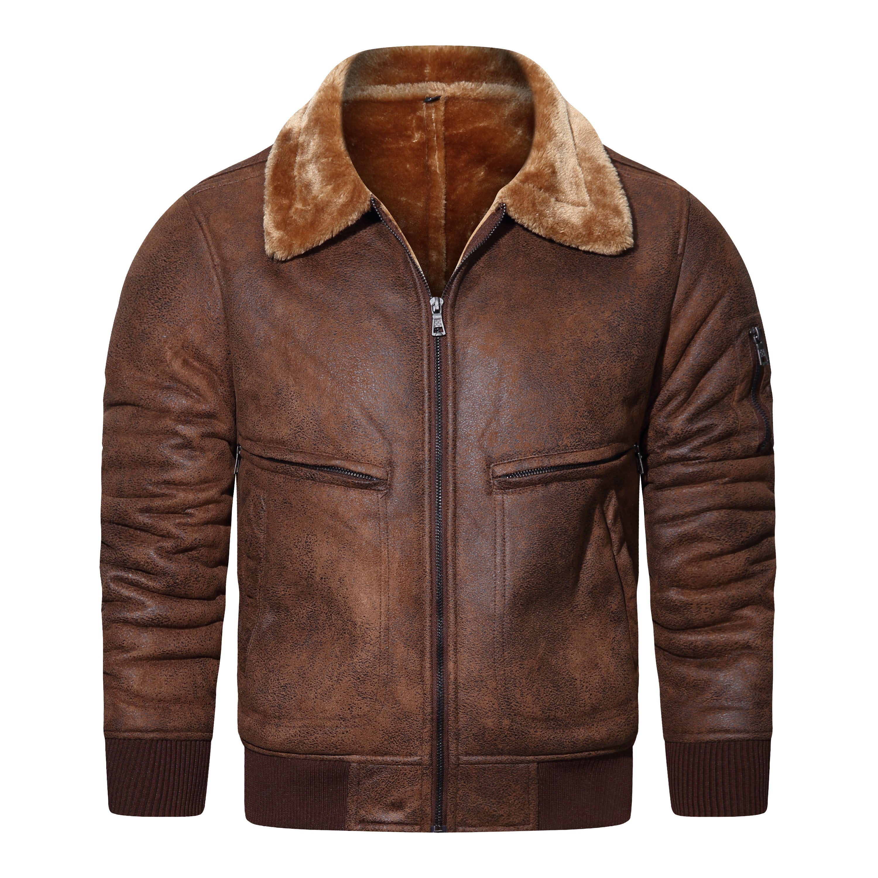 Calda giacca in pelle PU in pile