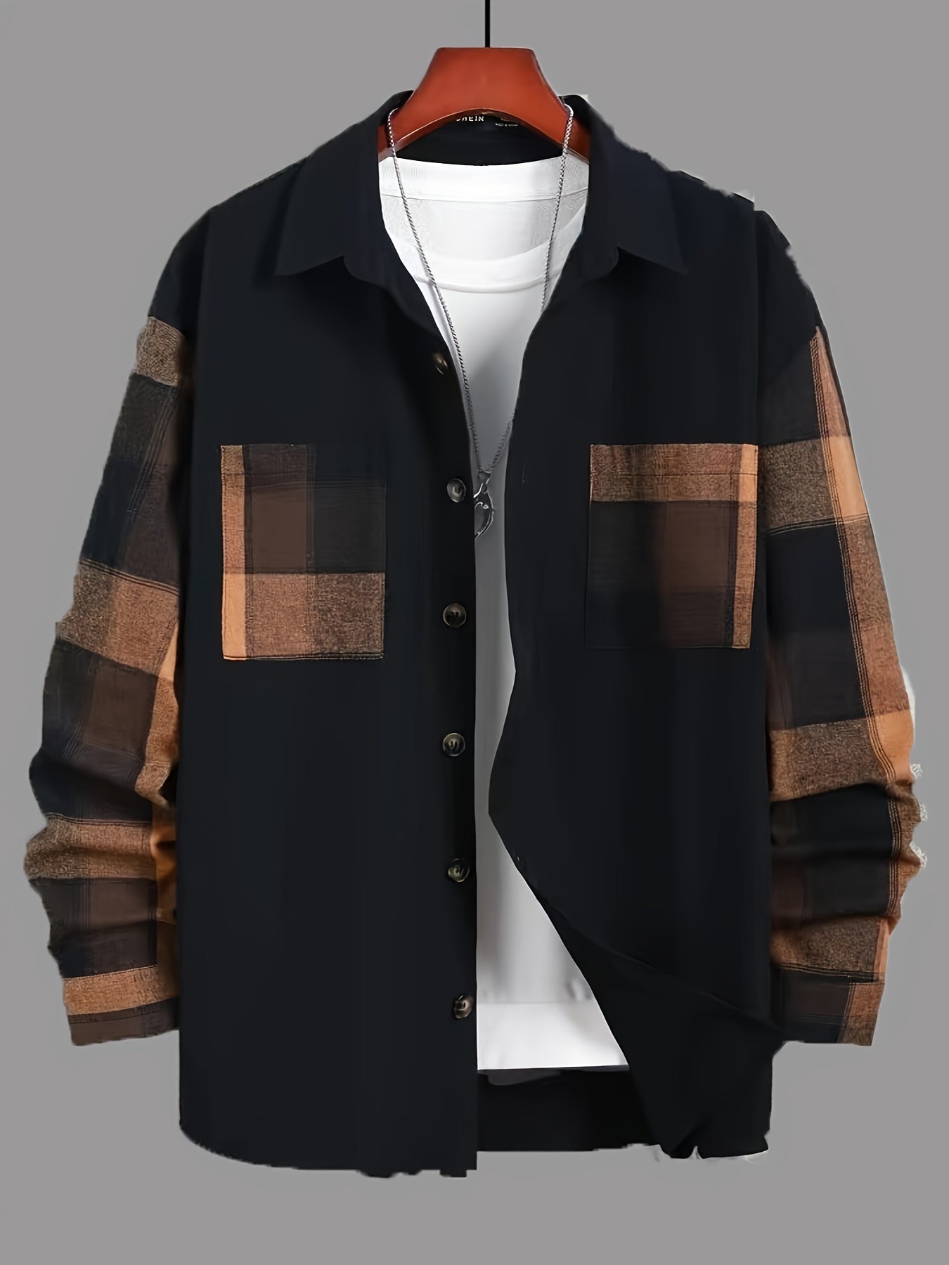 Camicia da uomo con colletto rovesciato