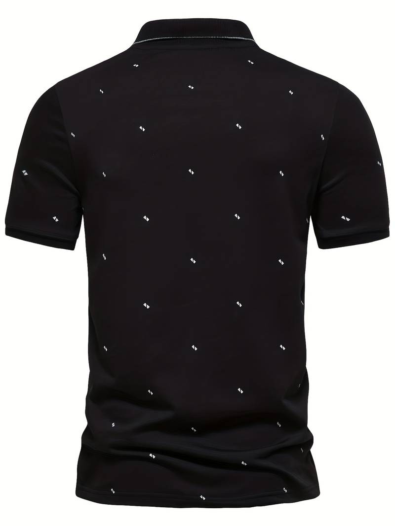 Polo con revers e fantasia puntinata