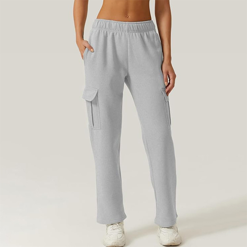 Pantaloni da jogging elasticizzati a vita alta da donna
