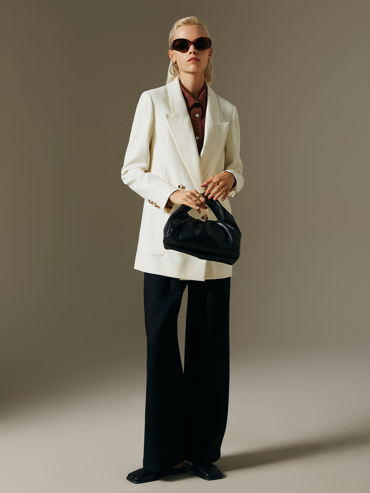Giacca blazer da donna in twill di lana
