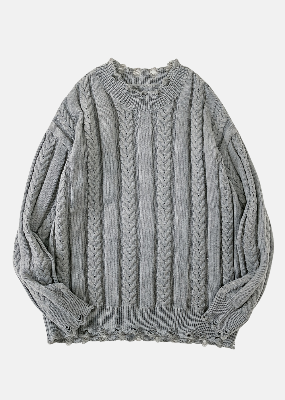 Maglione grigio lavorato a maglia con elasticit? media da uomo