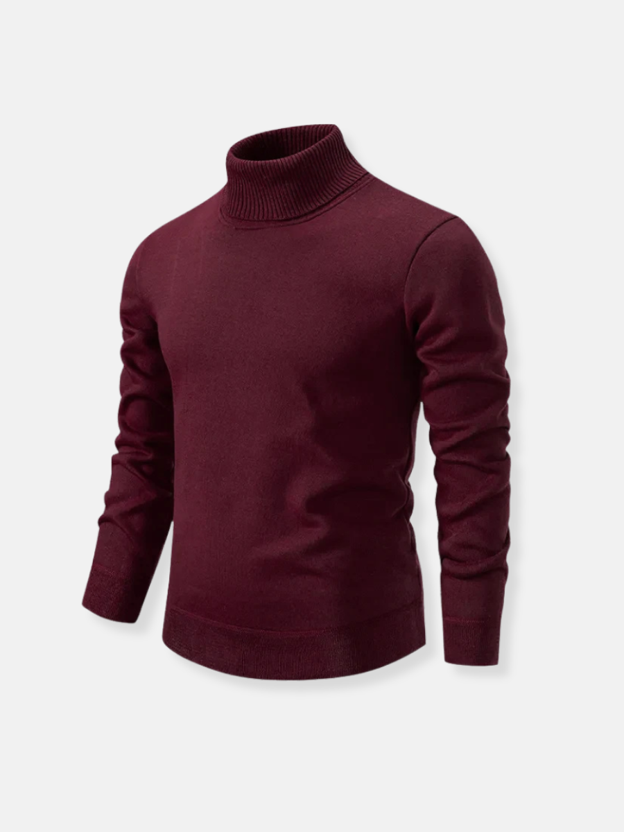 Maglione dolcevita setoso realizzato al 100% in lana