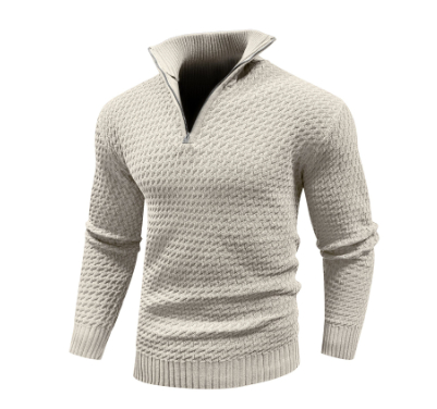 Maglia strutturata da uomo con mezza zip