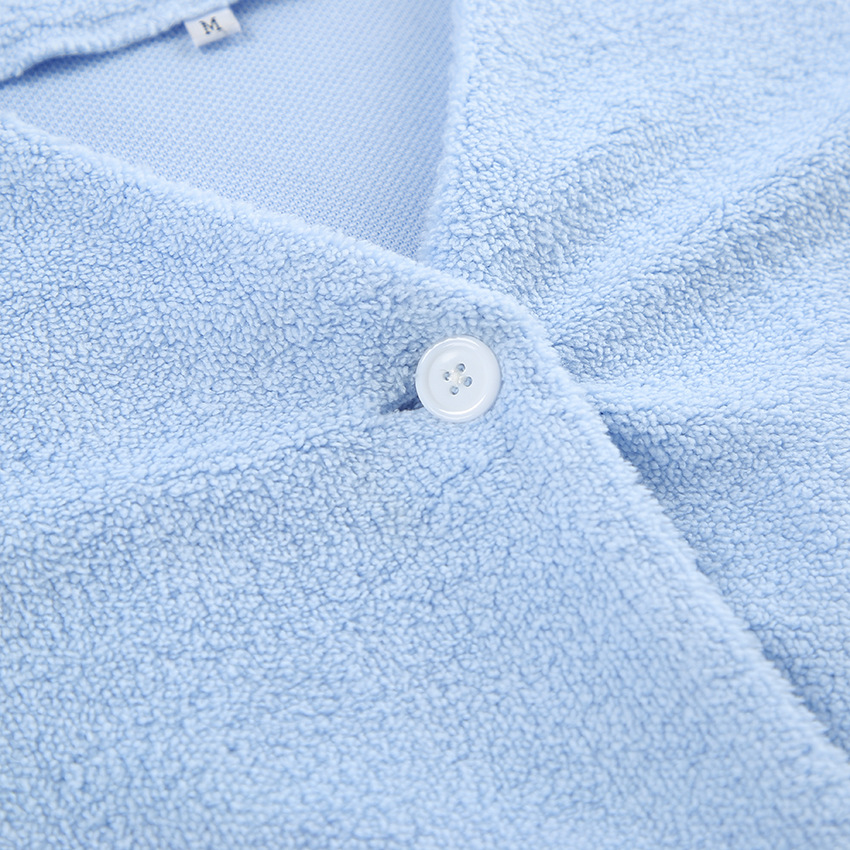 Pigiama da donna in lana blu a maniche lunghe