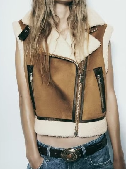 Giacca gilet con pelliccia