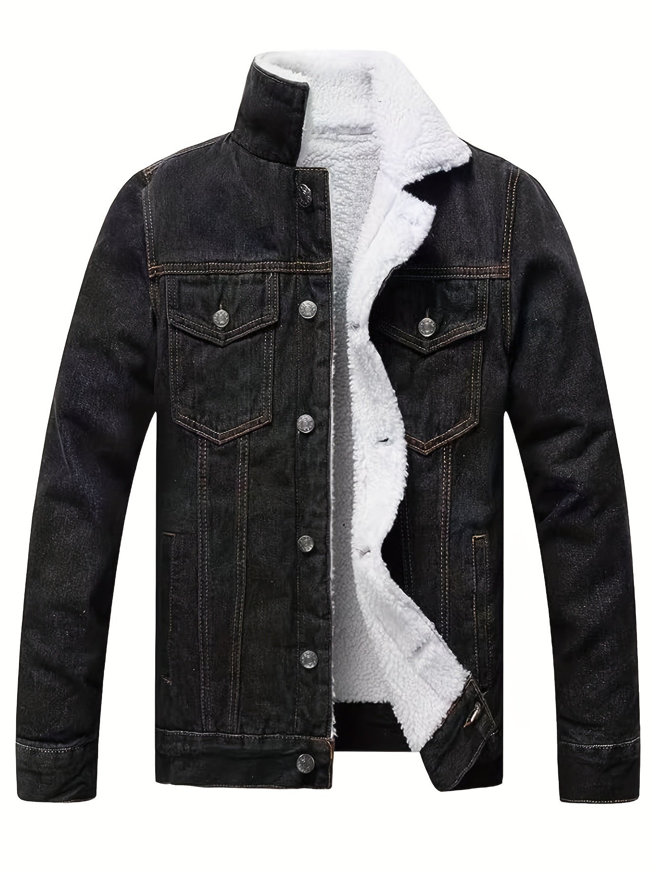 Giacca in denim di pile nero