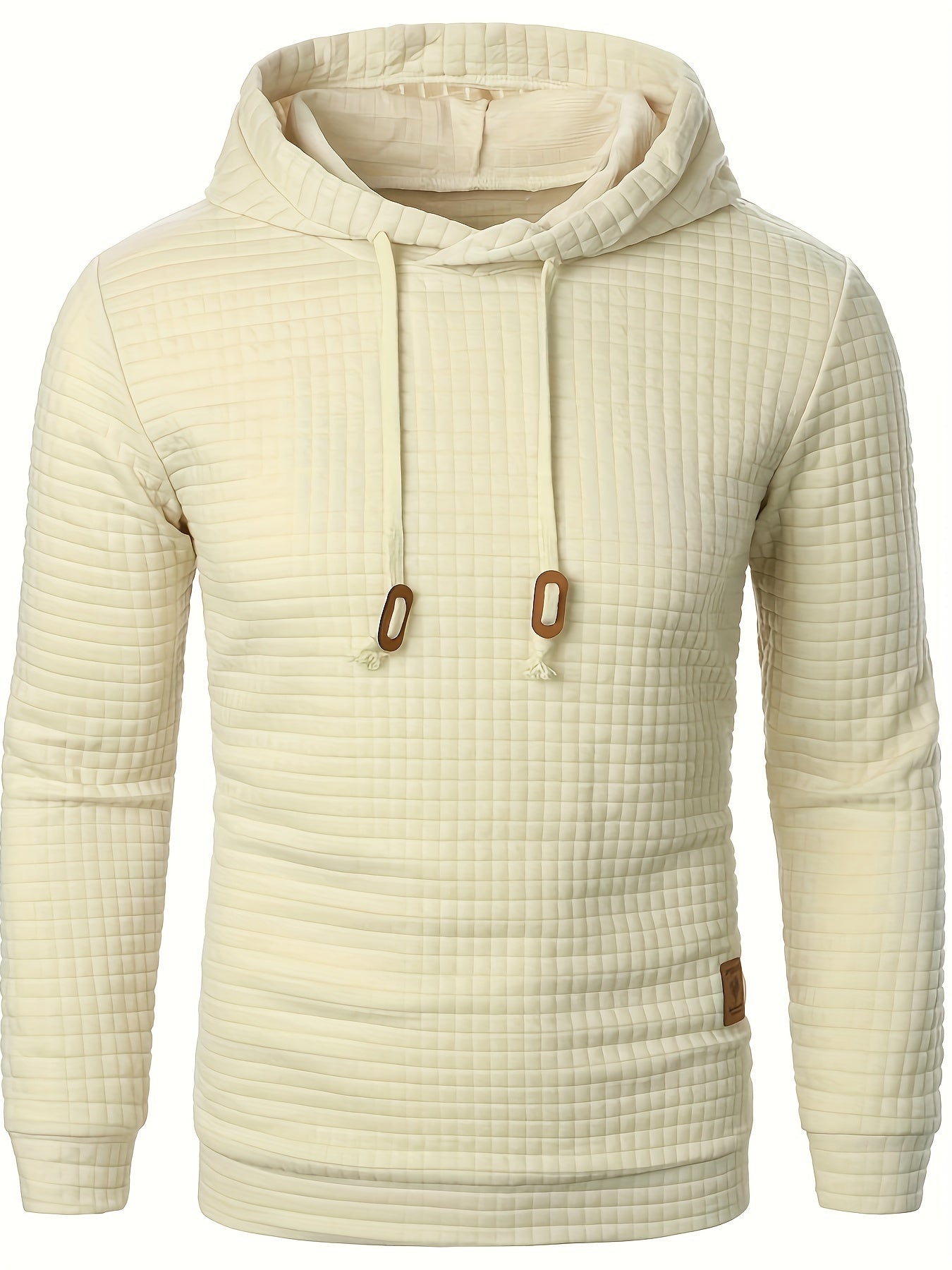 Comoda felpa con cappuccio a maniche lunghe con motivo waffle