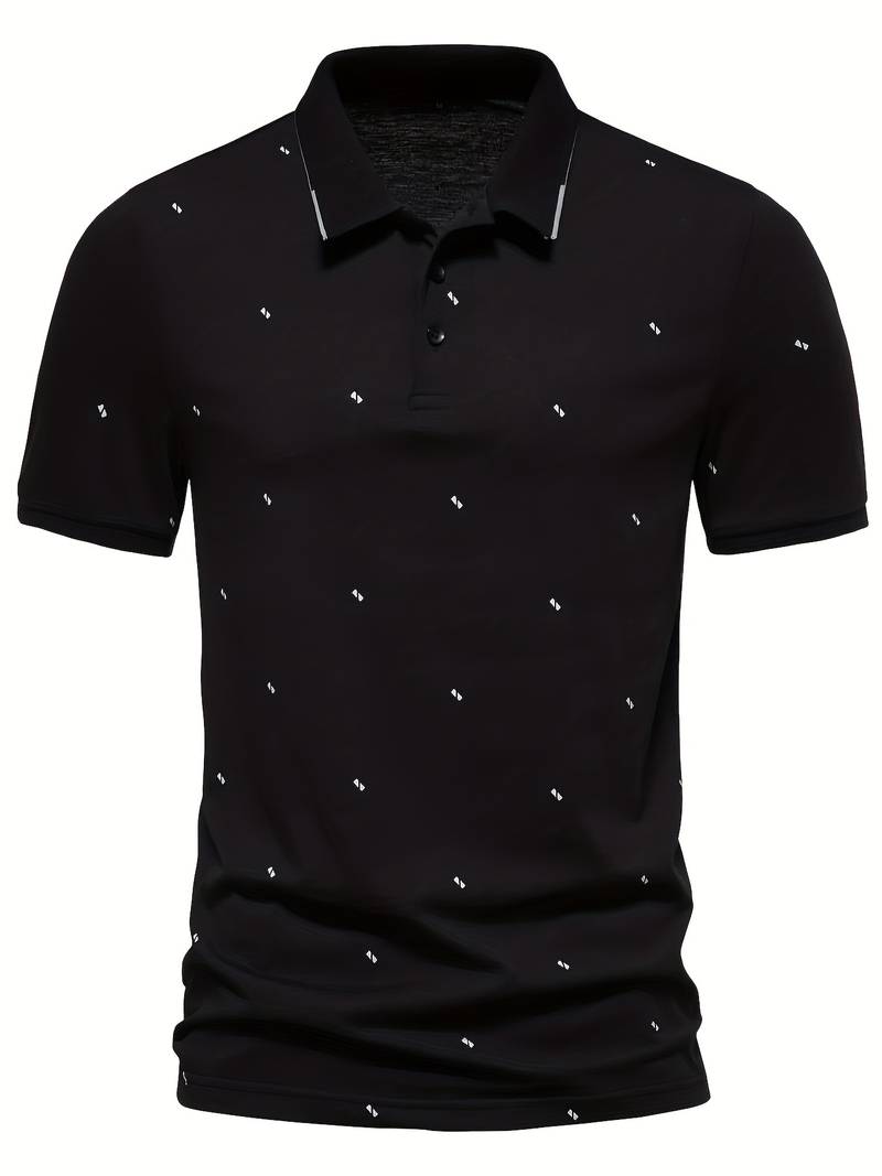 Polo con revers e fantasia puntinata