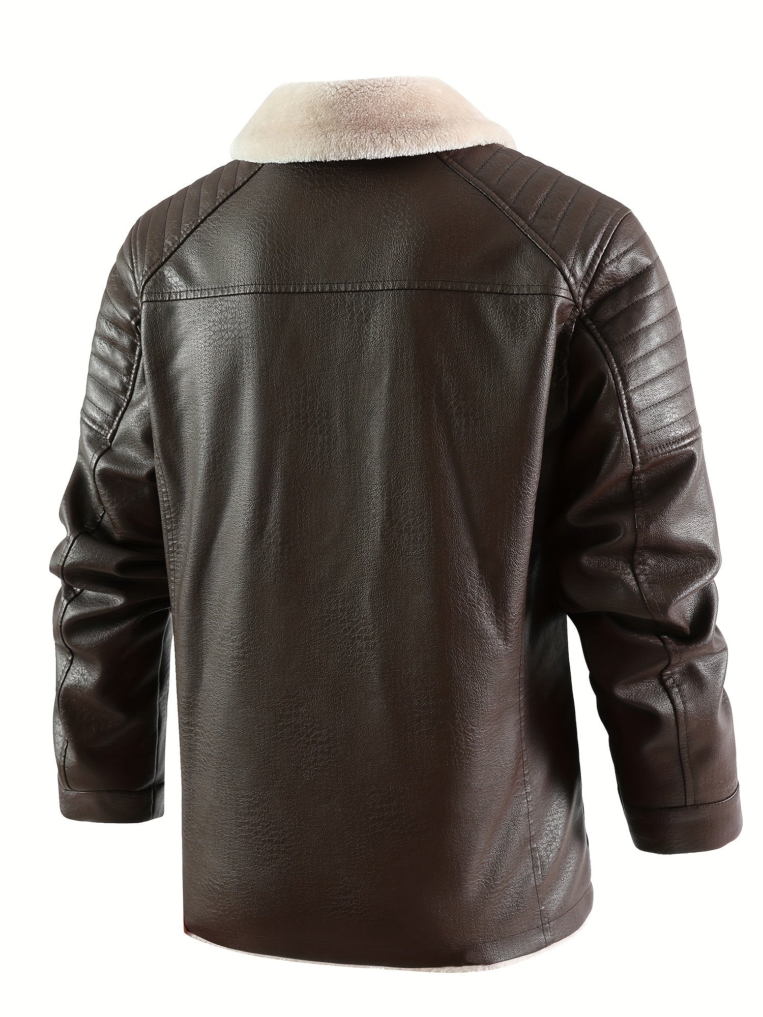 Giacca casual in pile di pelle da uomo