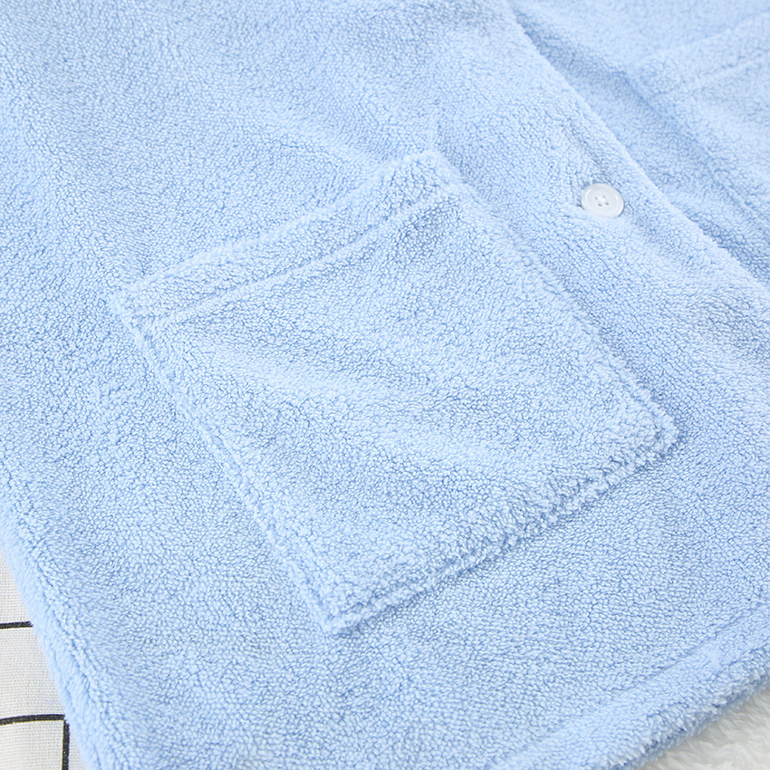 Pigiama da donna in lana blu a maniche lunghe