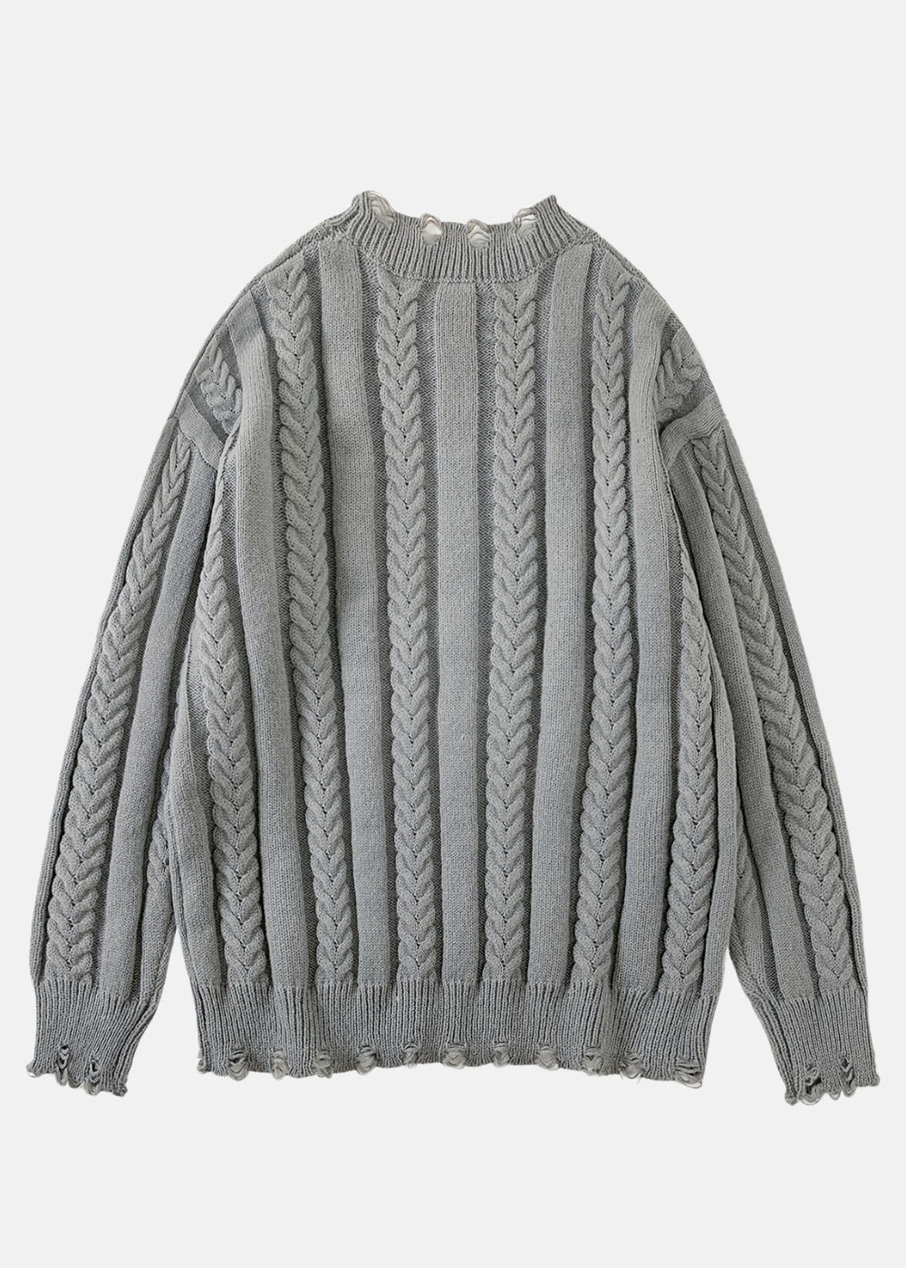 Maglione grigio lavorato a maglia con elasticit? media da uomo