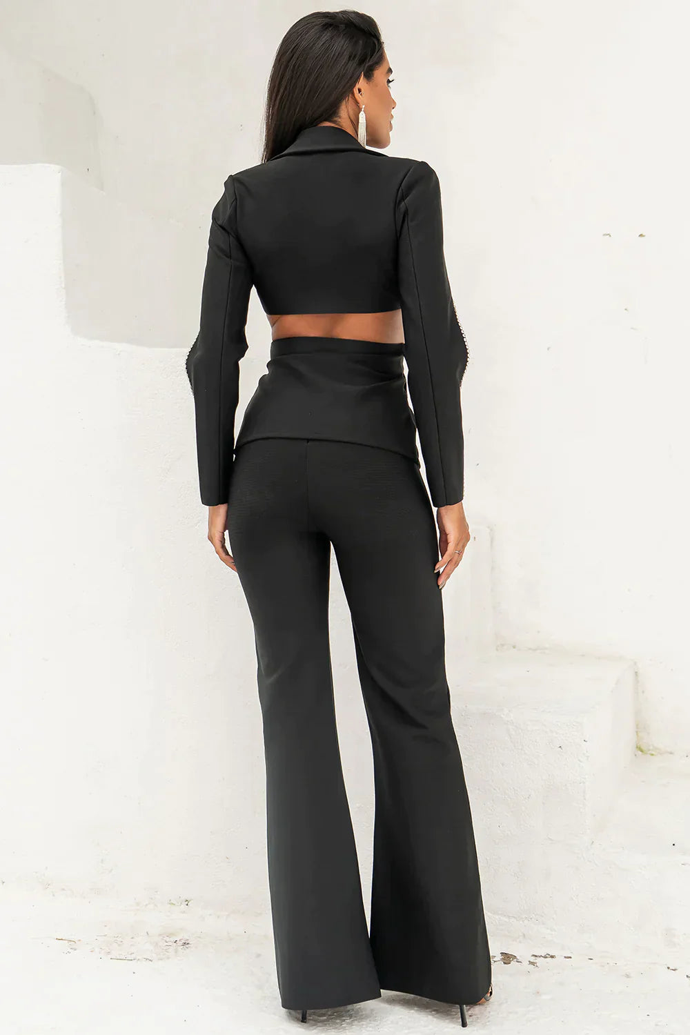 Lussuoso blazer nero con pantaloni