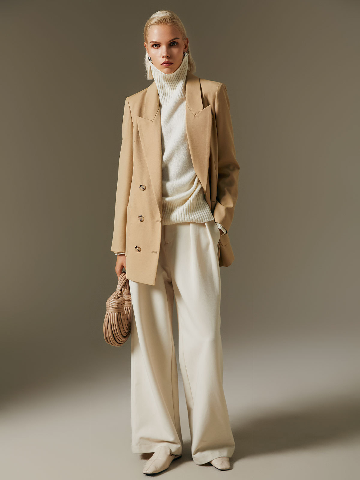 Giacca blazer da donna in twill di lana