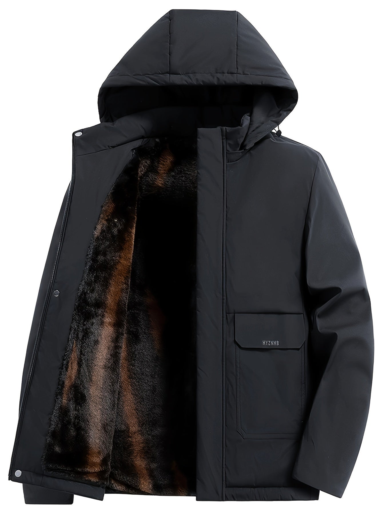 Giacca casual in caldo pile con cappuccio