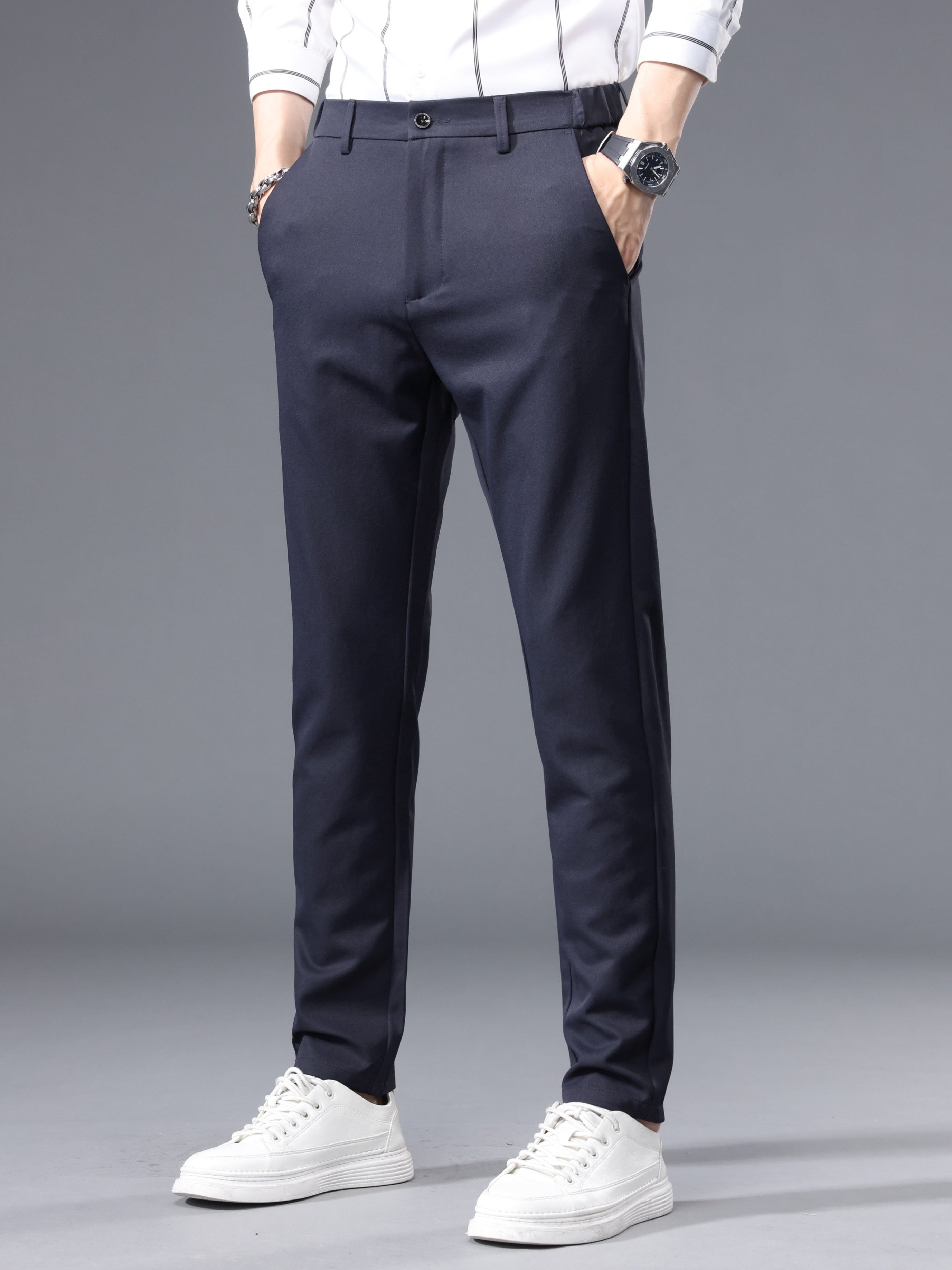 Pantaloni semiformali elasticizzati da uomo