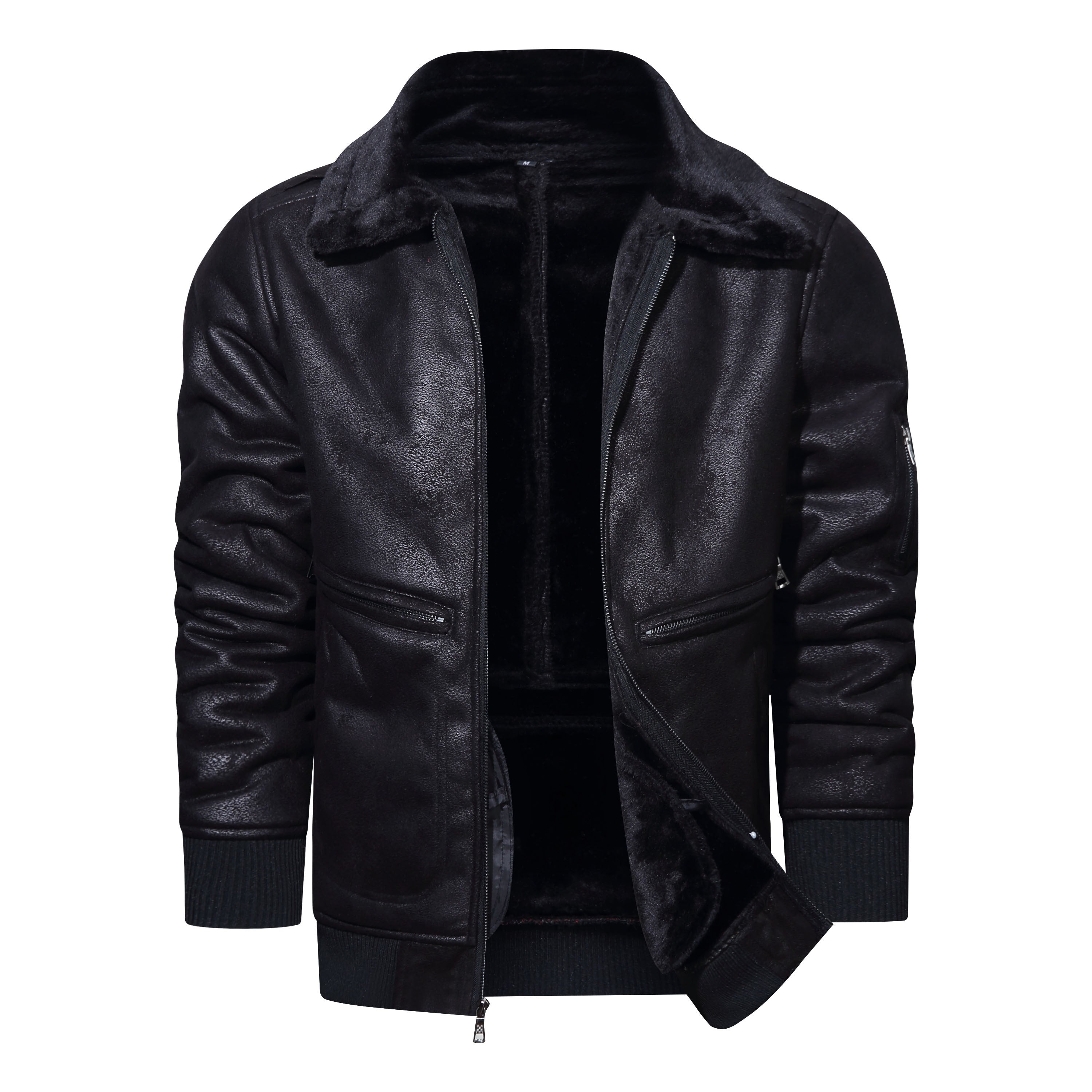 Calda giacca in pelle PU in pile