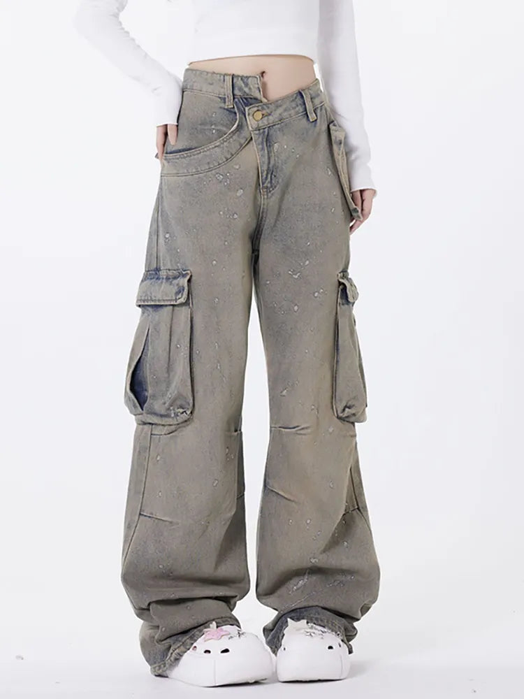 Jeans rétro lavati asimmetrici